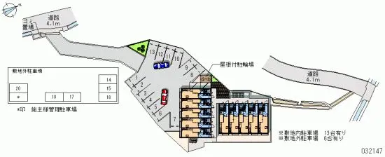 ★手数料０円★広島市安佐南区長楽寺２丁目　月極駐車場（LP）